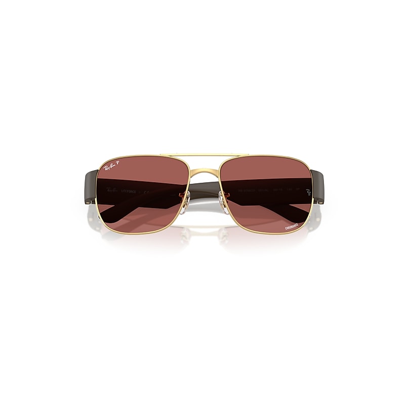 Ray Ban Rb3756ch Chromance Sunglasses Sand Brown Frame Violet Lenses Polarized 56-18 In Sand Brown