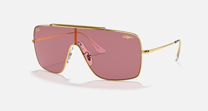 WINGS II LEGEND LOGO Sunglasses in Gold and Pink Classic - RB3697