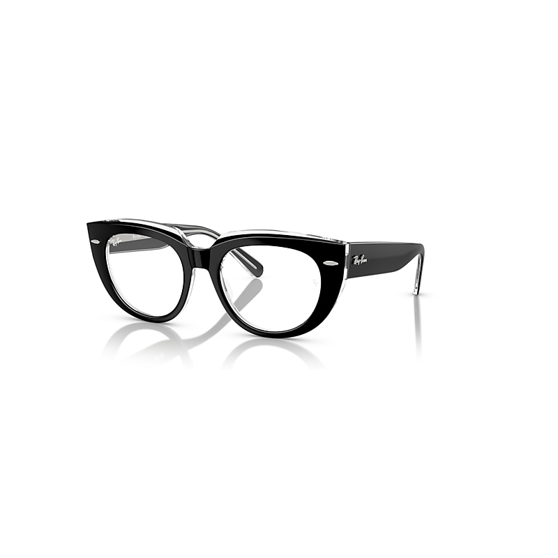 Ray Ban Doreen Optics  Schwarz Auf Transparent Fassung Klar Glas Polarisiert 50-19 In Schwarz Auf Transparent