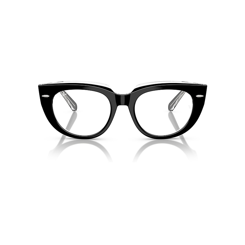 Ray Ban Doreen Optics Eyeglasses Black On Transparent Frame Clear Lenses Polarized 48-19 In Black On Transparent