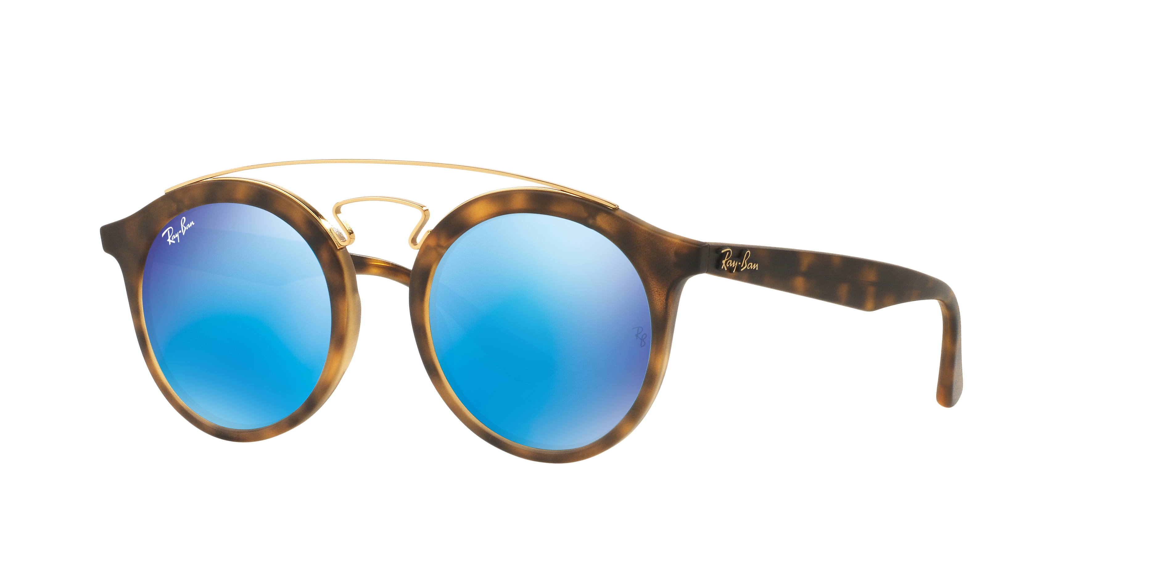 【イタリア製】レイバン サングラス ユニセックス RB4256Fクラシックモデル RB4256 GATSBY I Sunglasses in Havana and Blue Mirror