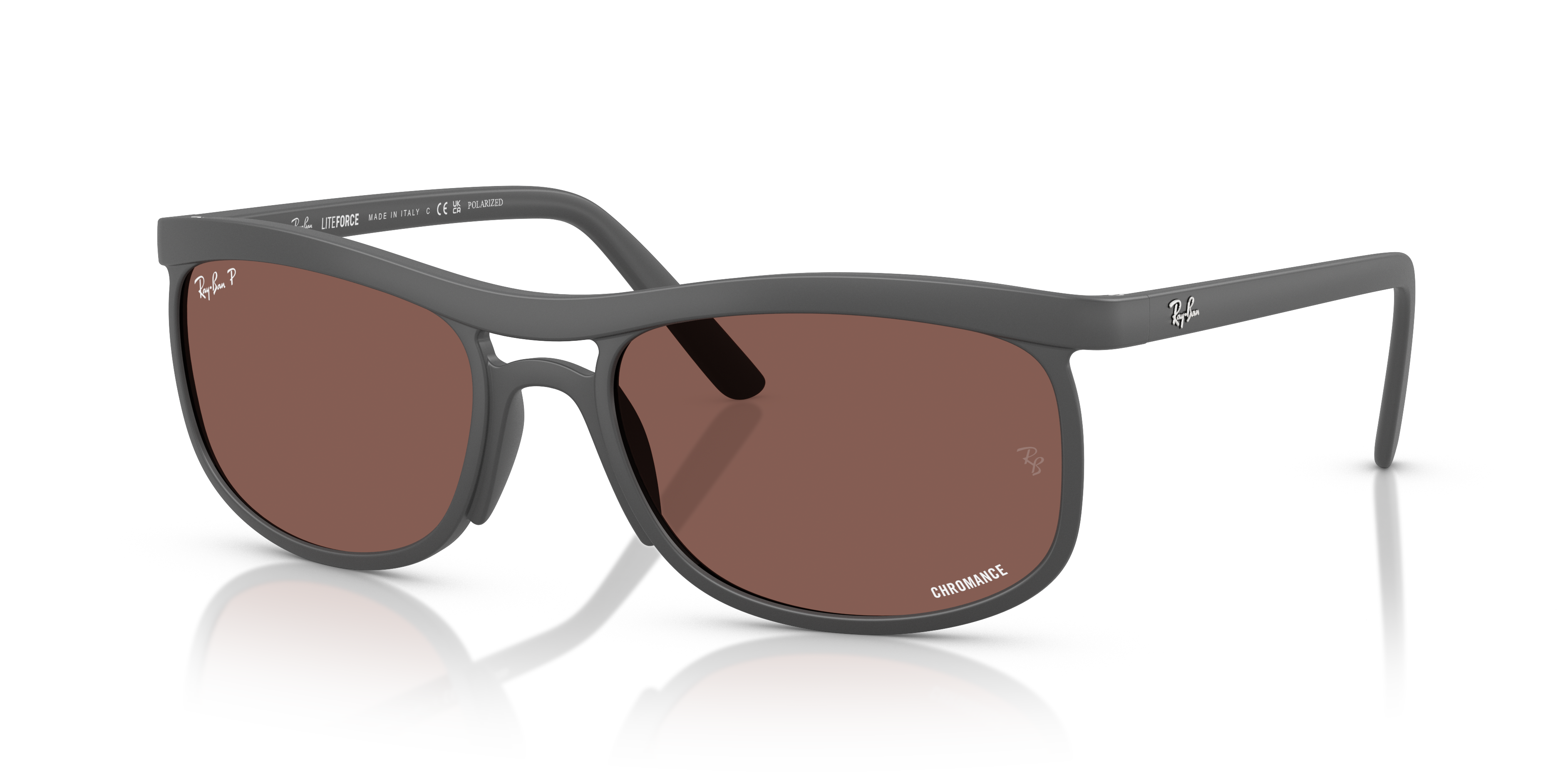 RB4452CH CHROMANCE LITEFORCE Matte Sand Grey Frame Purple Chromance Lenses 56-20