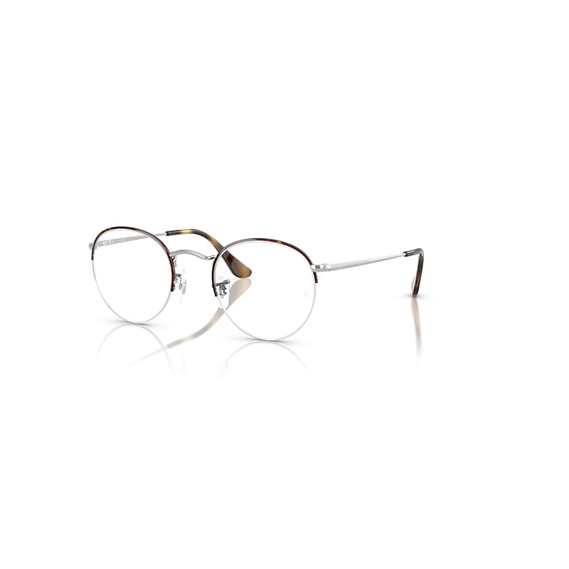 Ray Ban Round Gaze  Silber Fassung Klar Glas Polarisiert 53-22 In Silber
