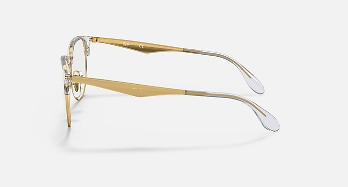 Ray-Ban Eyeglasses Unisex Rb6396 Optics Prescription - Gold Frame Clear Lenses Polarized 53-19
