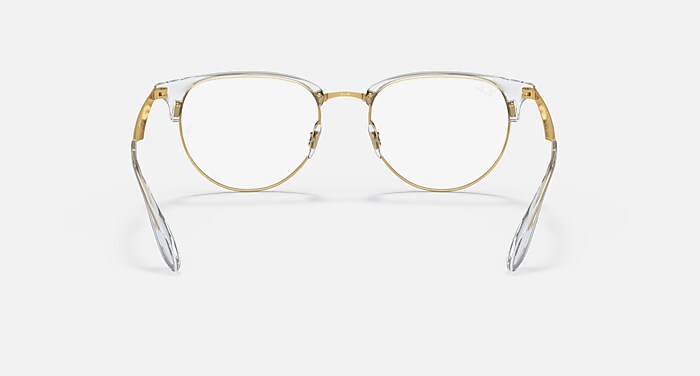 Ray-Ban Eyeglasses Unisex Rb6396 Optics Prescription - Gold Frame Clear Lenses Polarized 53-19