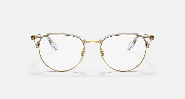 Ray-Ban Eyeglasses Unisex Rb6396 Optics Prescription - Gold Frame Clear Lenses Polarized 53-19