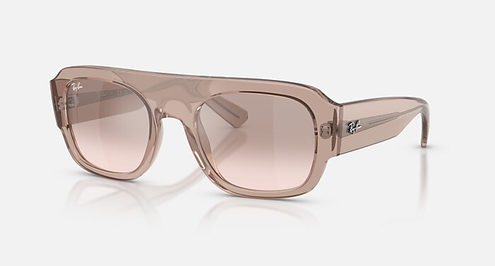 RB2218 Sunglasses in Transparent Light Brown and Brown Mirror