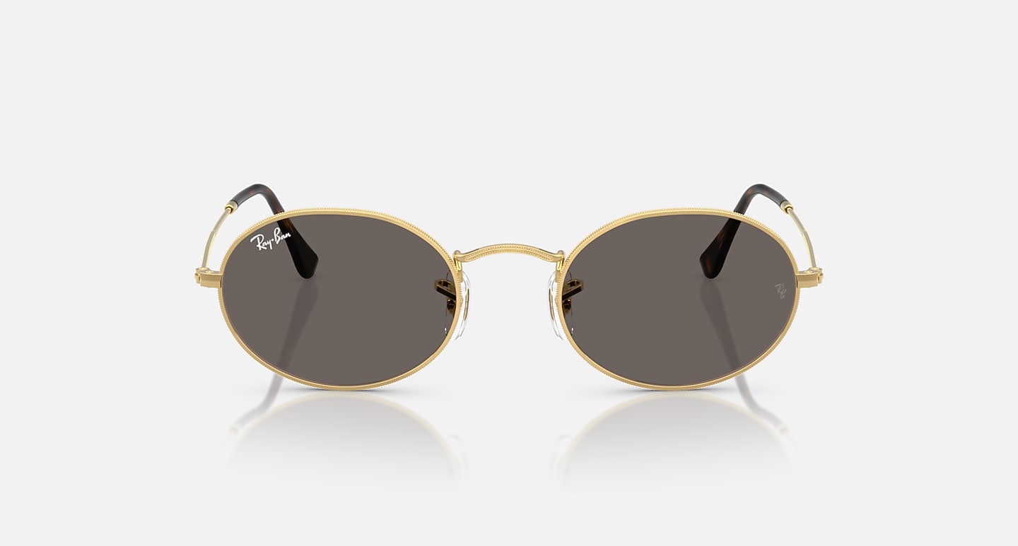 Ray-Ban Sunglasses Unisex Oval Flat Lenses - Arista Gold Frame Grey Lenses 51-21