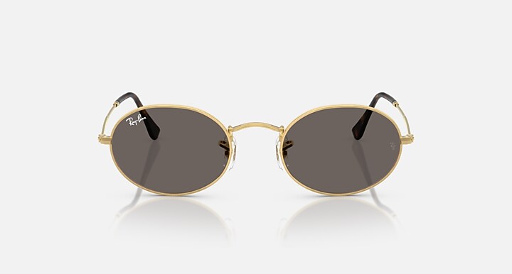 Ray-Ban Sunglasses Unisex Oval Flat Lenses - Arista Gold Frame Grey Lenses 51-21