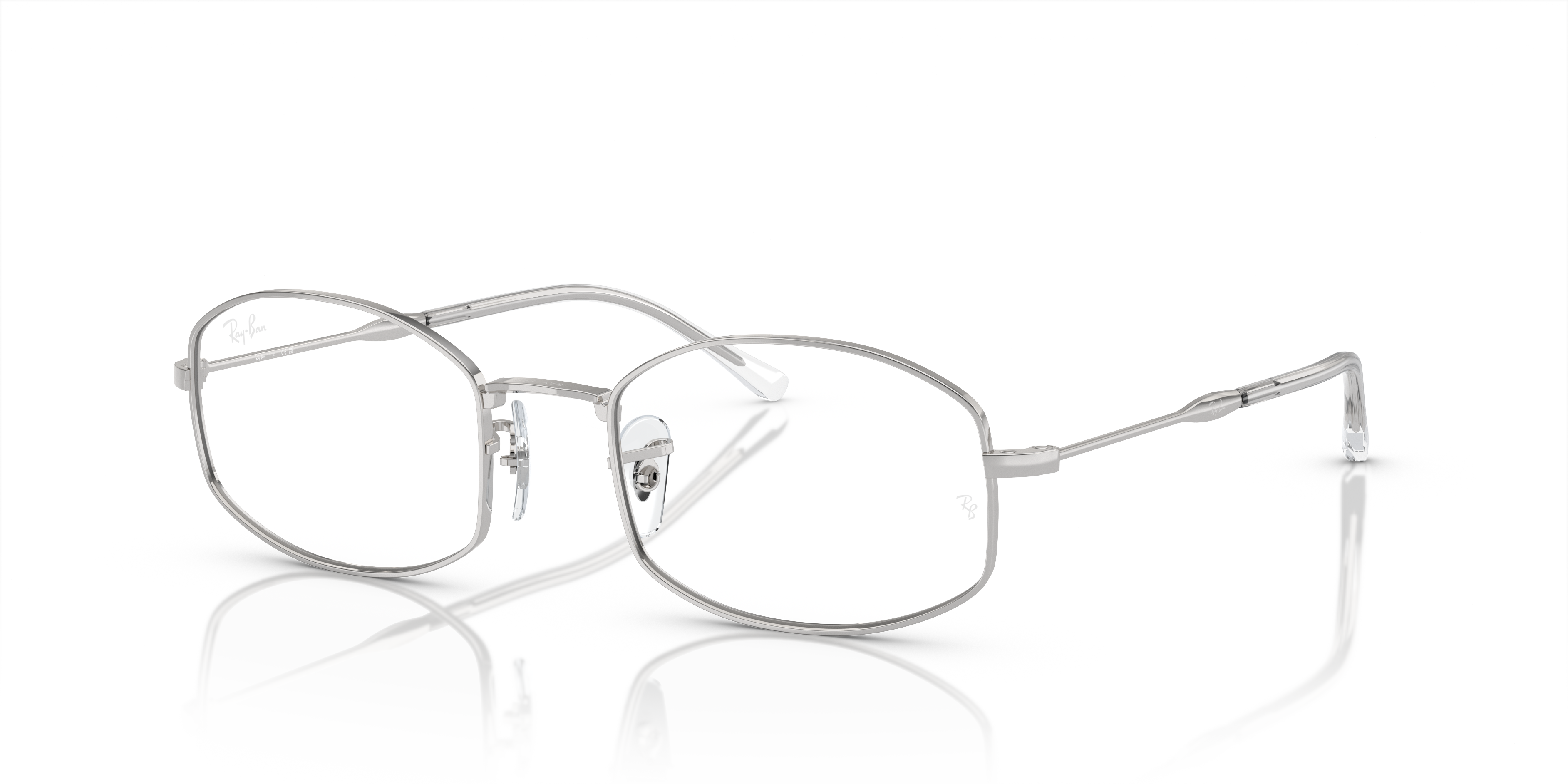 RB6510 OPTICS Polished Silver Frame Clear Lenses 50-20