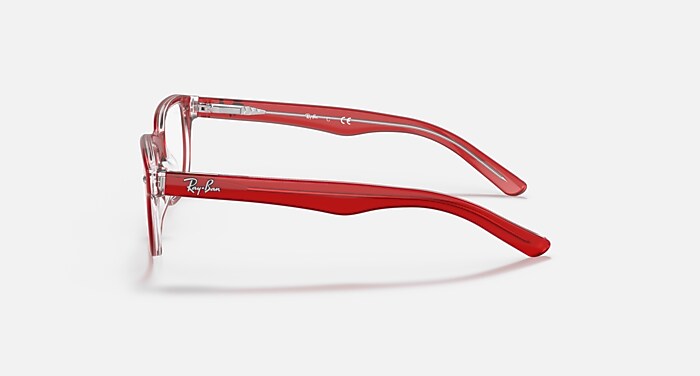 RB1555 OPTICS KIDS Eyeglasses with Red On Transparent Frame