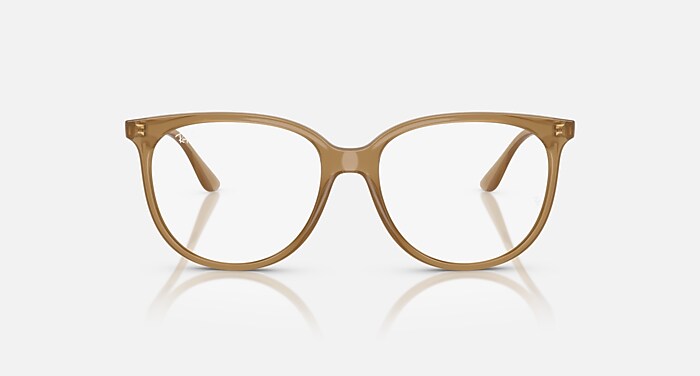 Ray-Ban Eyeglasses Woman Rb4378v Optics Prescription - Opal Light Brown Frame Clear Lenses 54-16 Polarized