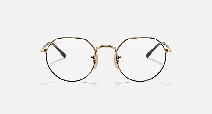 Ray-Ban Eyeglasses Unisex Jack Optics Prescription - Shiny Gold Frame Clear Lenses 49-20 Polarized
