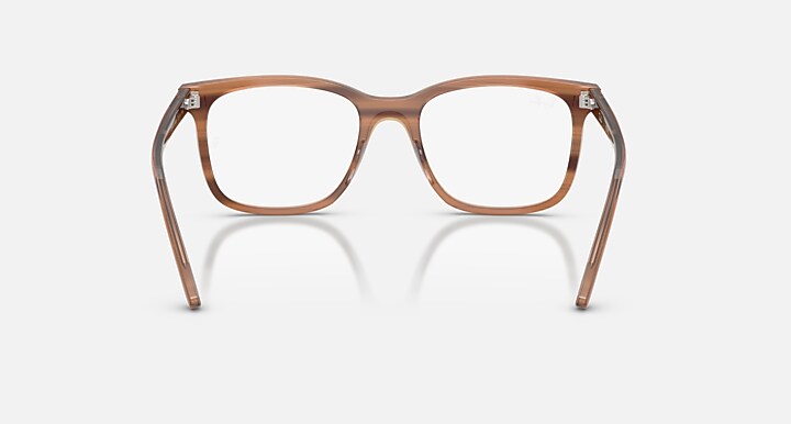 Ray-Ban Eyeglasses Unisex Rb5446 Optics Prescription - Striped Brown Frame Clear Lenses 51-19 Polarized