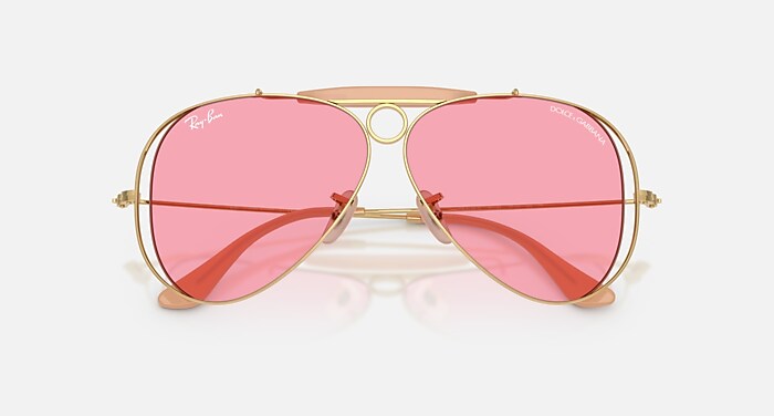 Ray-Ban ゴールドフレーム ピンクレンズ サングラス レイバン公式ストア】 Ray-Ban® THE SHOOTER BY DOLCE&GABBANA