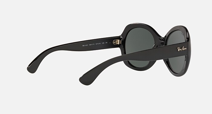 Ray-Ban oversized black sunglasses RB4191 with case RAY BAN black/green RB4191 601/71 57 19 135 3N round SUNGLAS main image 2
