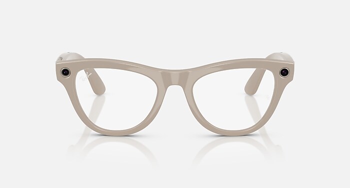 Ray-Ban Meta Skyler AI Glasses Chalky Gray Frame Blue Lenses