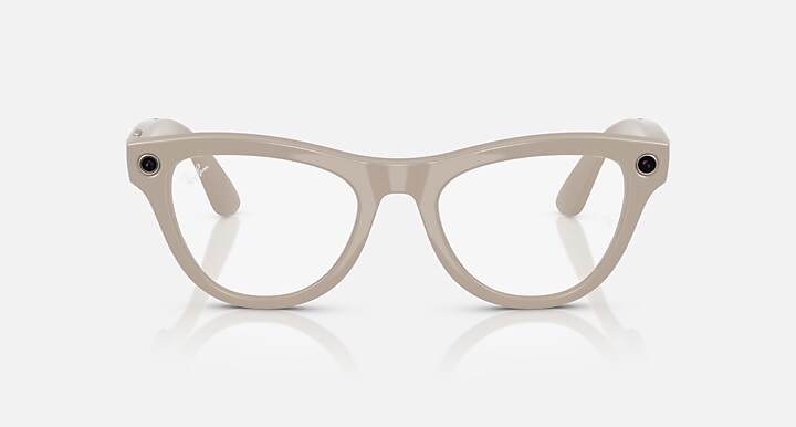 Ray-Ban Meta Skyler AI Glasses Chalky Gray Frame Blue Lenses