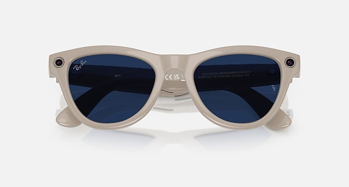 Ray-Ban Meta Skyler AI Glasses Chalky Gray Frame Blue Lenses
