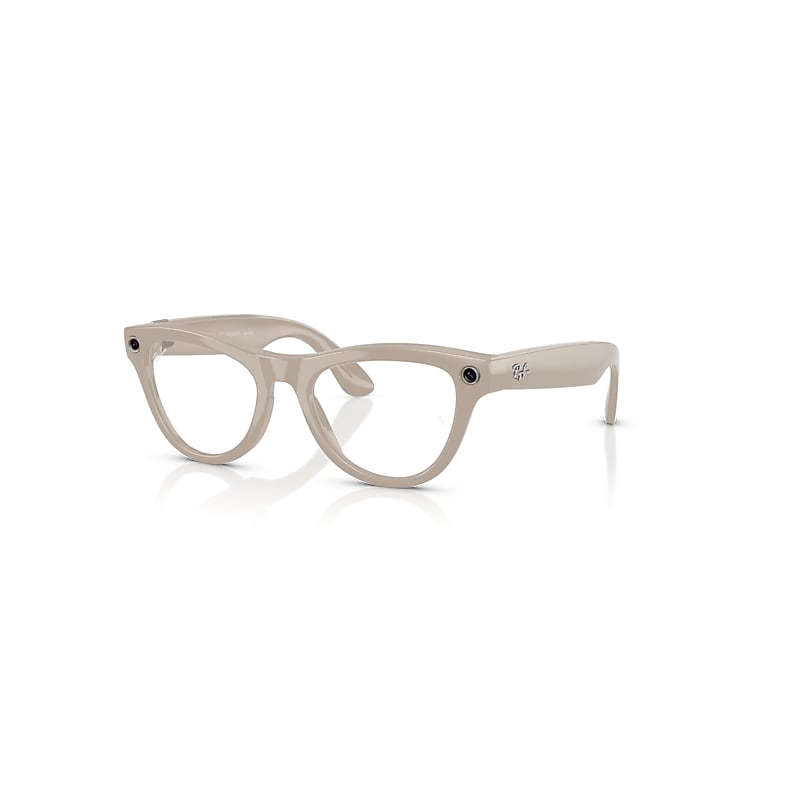 Ray-Ban Meta AI Glasses Chalky Grey Frame Blue Lenses