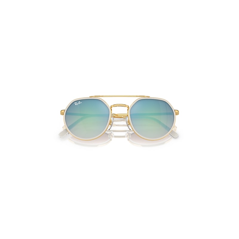 Ray-Ban Rb3765 Sunglasses Arista Gold Frame Blue Lenses 53-22
