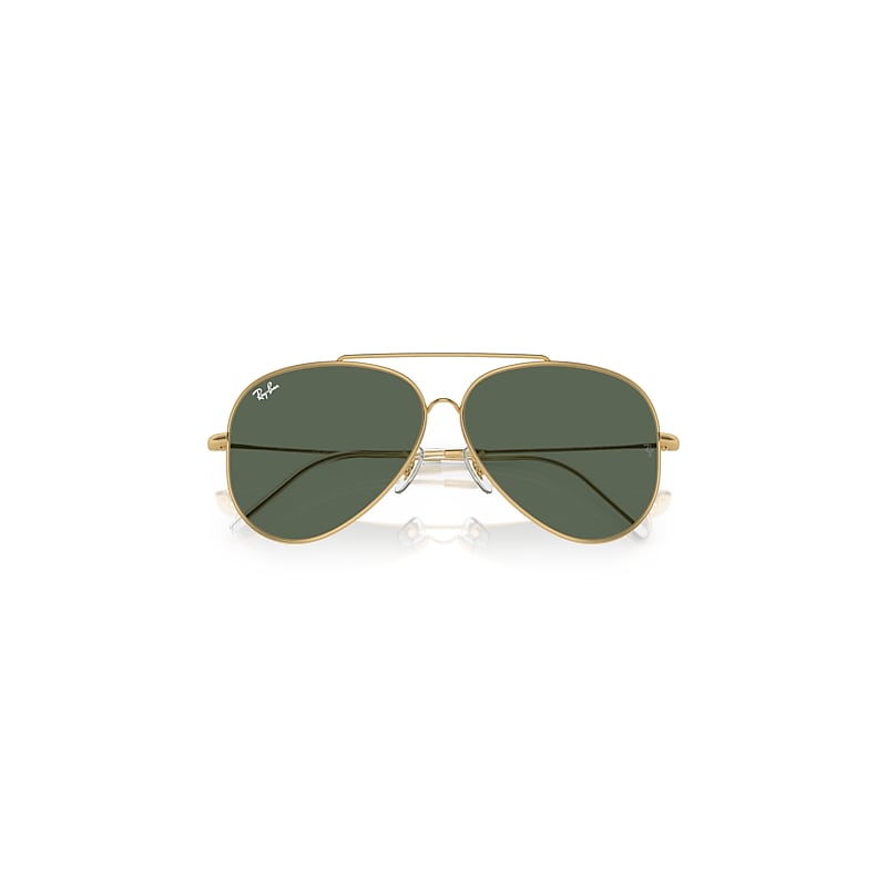 AVIATOR REVERSE Sunglasses in Arista Gold and G-15 Green