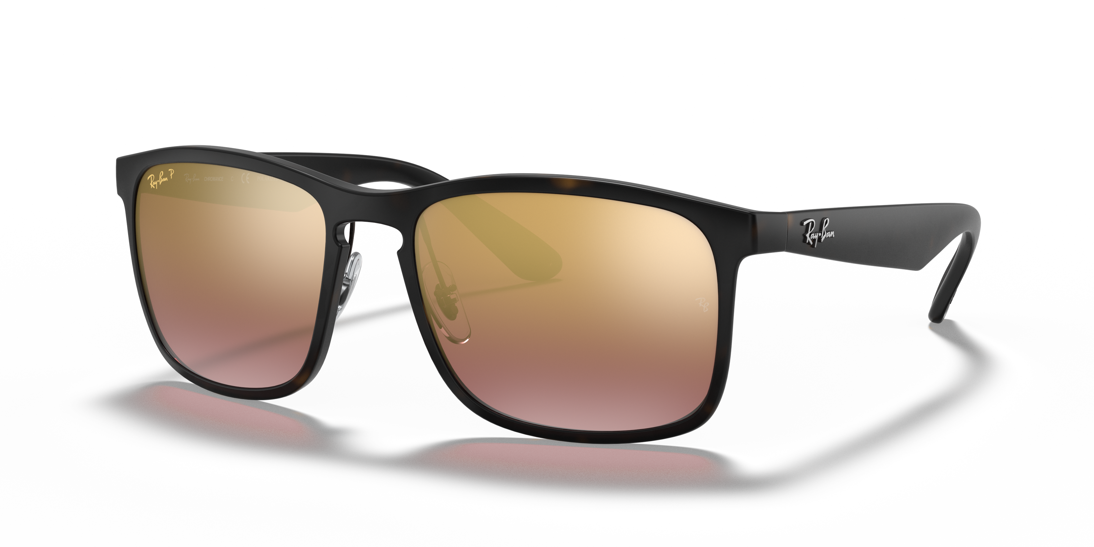 RB4264 CHROMANCE Matte Havana Frame Purple Lenses 58-18