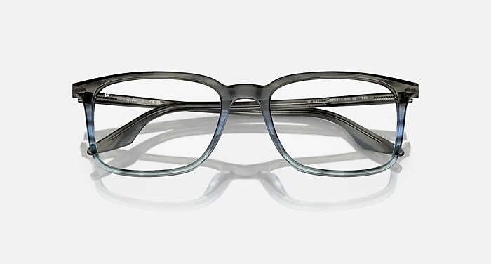 Ray-Ban RX5421 8254 Rectangle Eyeglasses Striped Grey Blue 53-19 RB5421 OPTICS Eyeglasses with Striped Grey & Blue Frame  main image 4