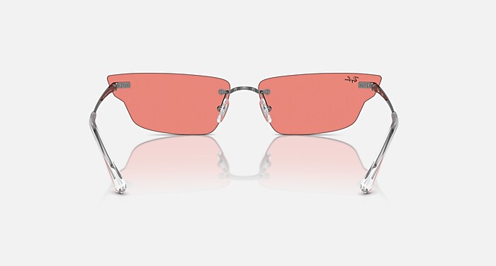 Ray-Ban Sunglasses Unisex Anh Bio-based - Gunmetal Frame Pink Lenses 63-15