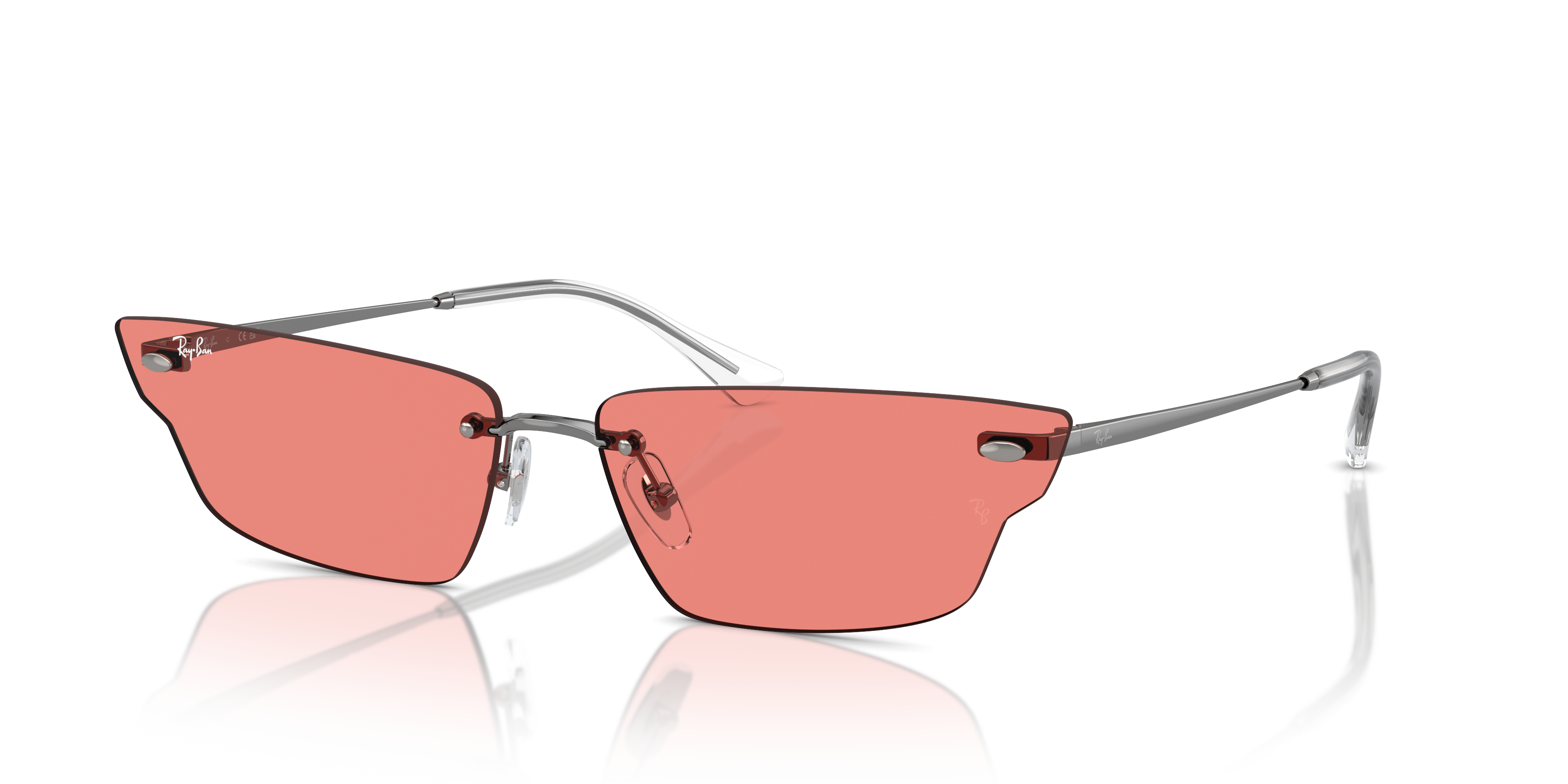 ANH BIO-BASED Polished Gunmetal Frame Pink Lenses 66-15