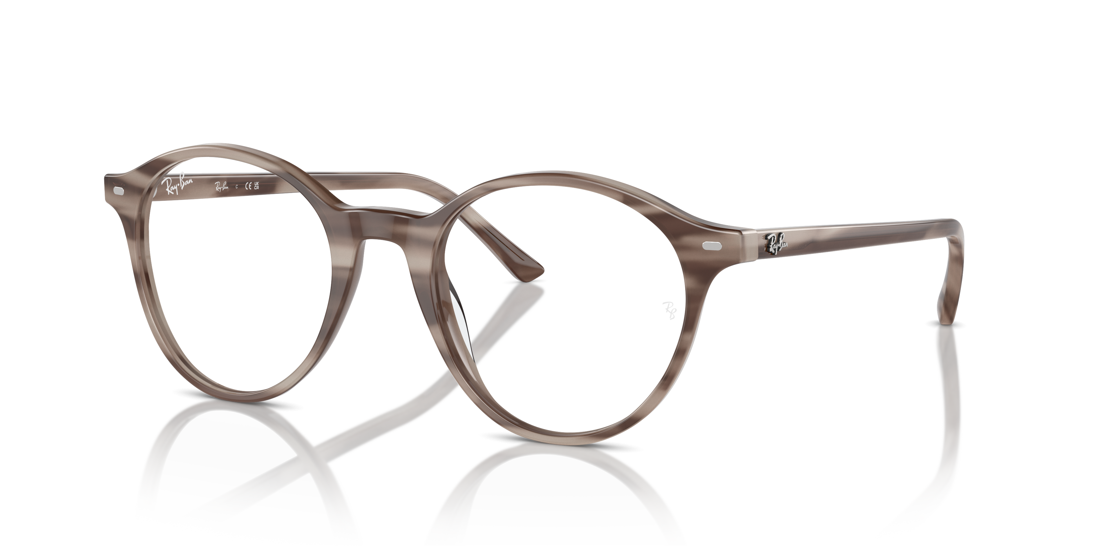 BERNARD OPTICS Polished Striped Grey Frame Clear Lenses 49-21