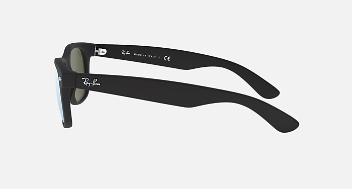 NEW WAYFARER FLASH Sunglasses in Rubber Black and Silver Flash
