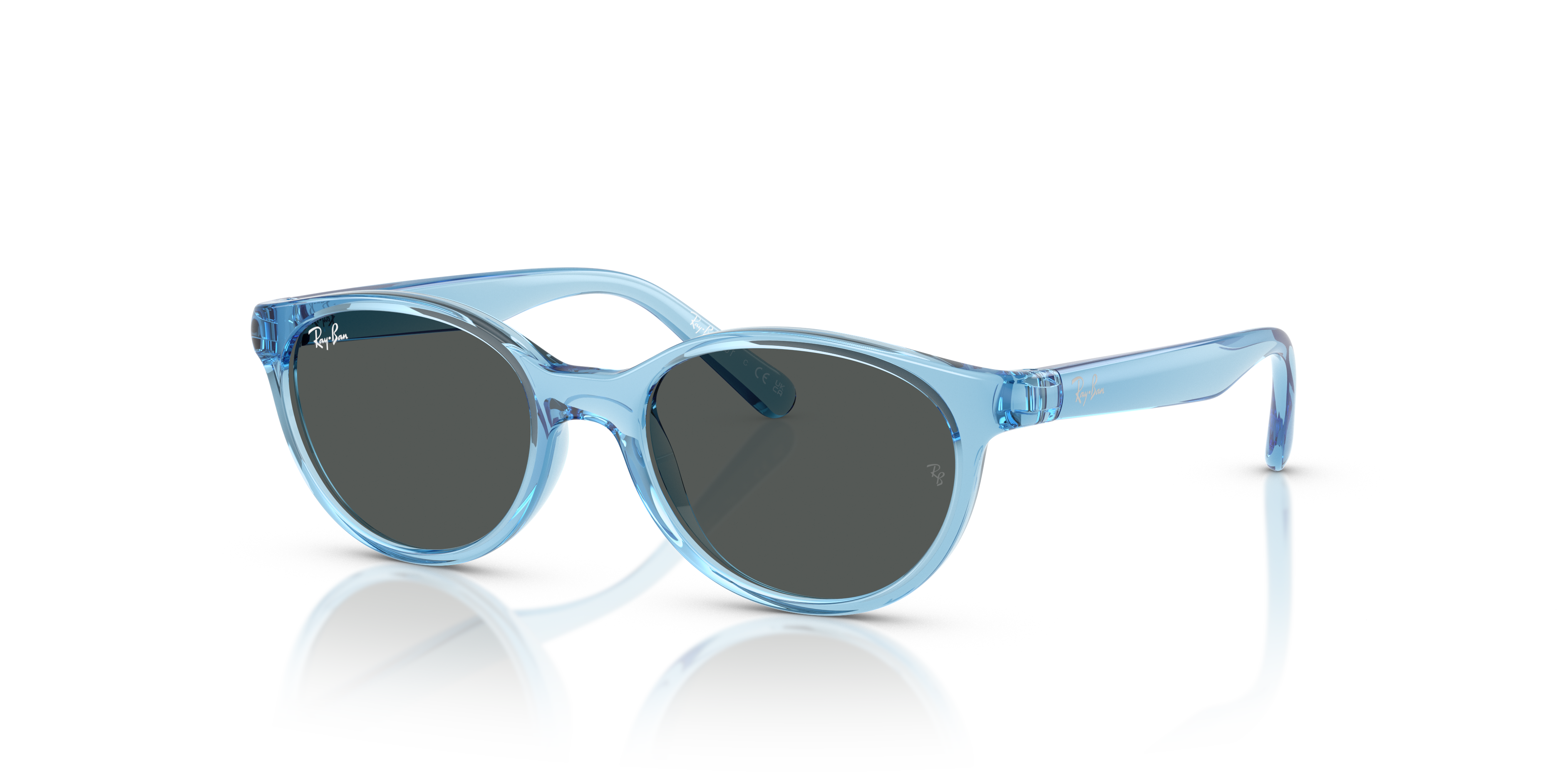 RB9080S KIDS BIO-BASED Polished Transparent Blue Frame Dark Grey Lenses 45-16