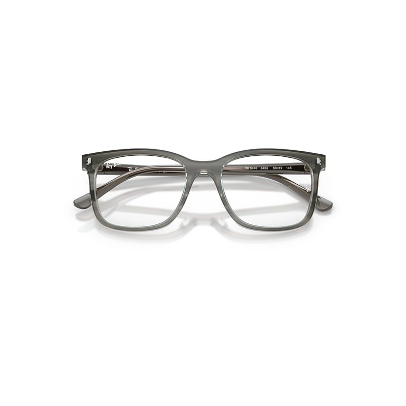 Ray Ban Rb5446 Optics Eyeglasses Striped Grey Frame Clear Lenses Polarized 53-19