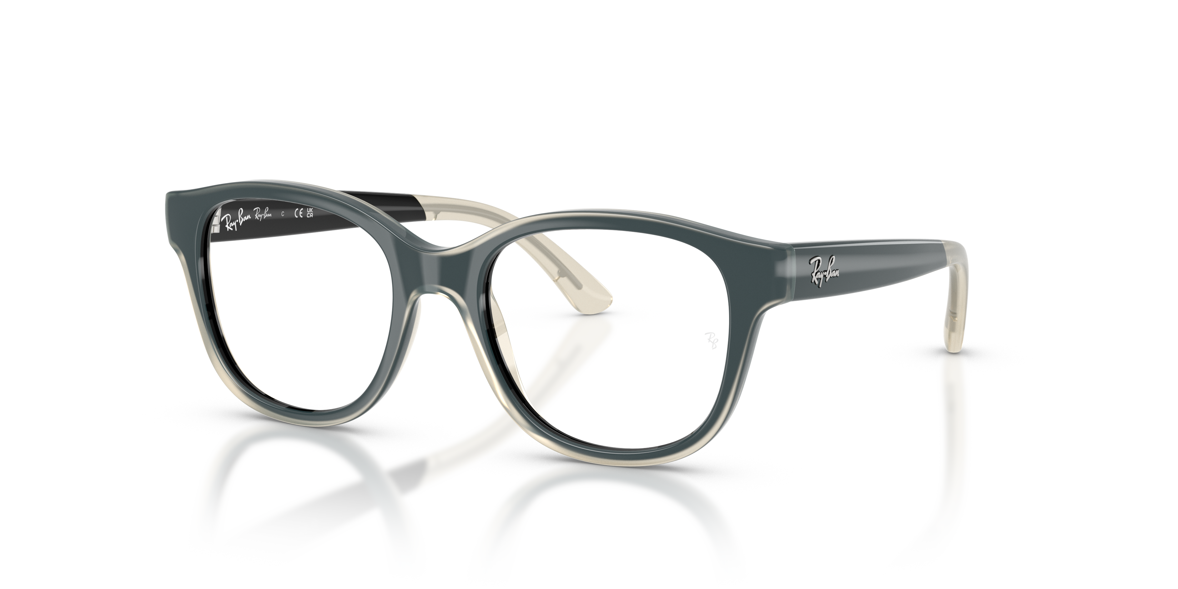 RB1950 OPTICS KIDS BIO-BASED Matte Black On Transparent Frame Clear Lenses 44-17