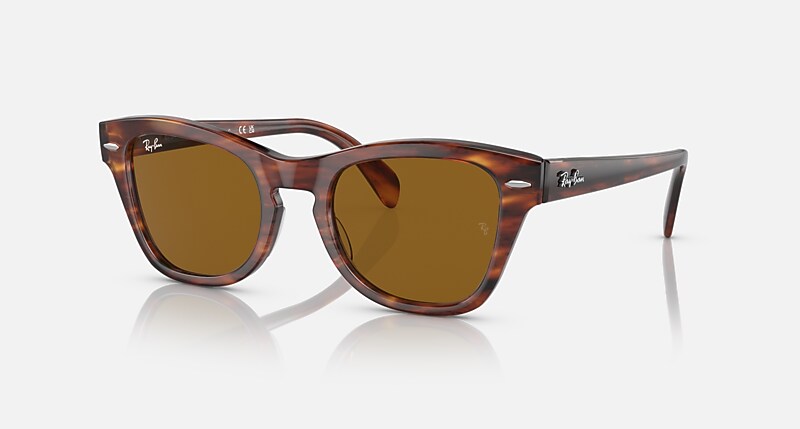 RB0707S Sunglasses in Striped Havana and Brown - RB0707SF | Ray 