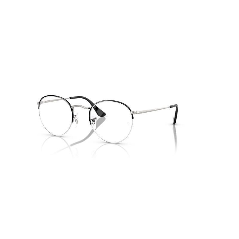 Ray Ban Round Gaze  Silber Fassung Klar Glas Polarisiert 51-22 In Silber