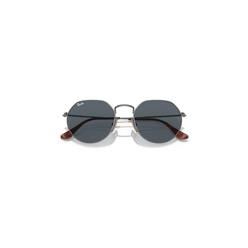 Ray-Ban Jack Titanium Sunglasses Gunmetal Frame Blue Lenses 51-20