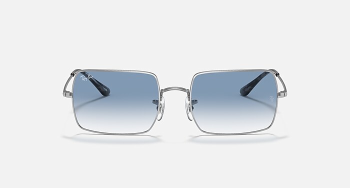 RECTANGLE 1969 Sunglasses in Silver and Light Blue Gradient 