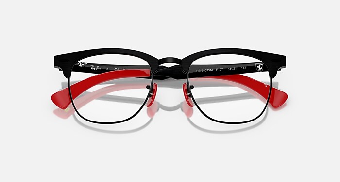 Ray-Ban Eyeglasses Unisex Rb3807vm Optics Scuderia Ferrari Collection Prescription - Brushed Silver Frame Clear Lenses 51-21 Polarized