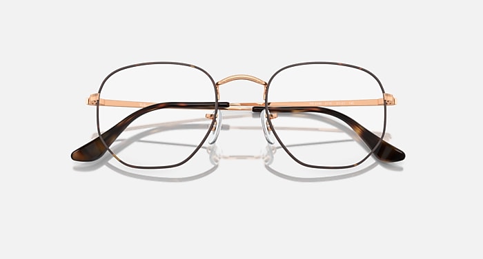 Ray-Ban Eyeglasses Unisex Hexagonal Optics Prescription - Black Frame Clear Lenses 51-21