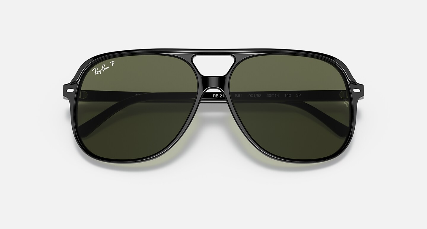 Ray-Ban Sunglasses Unisex Bill - Black Frame Green Lenses Polarized 56-14
