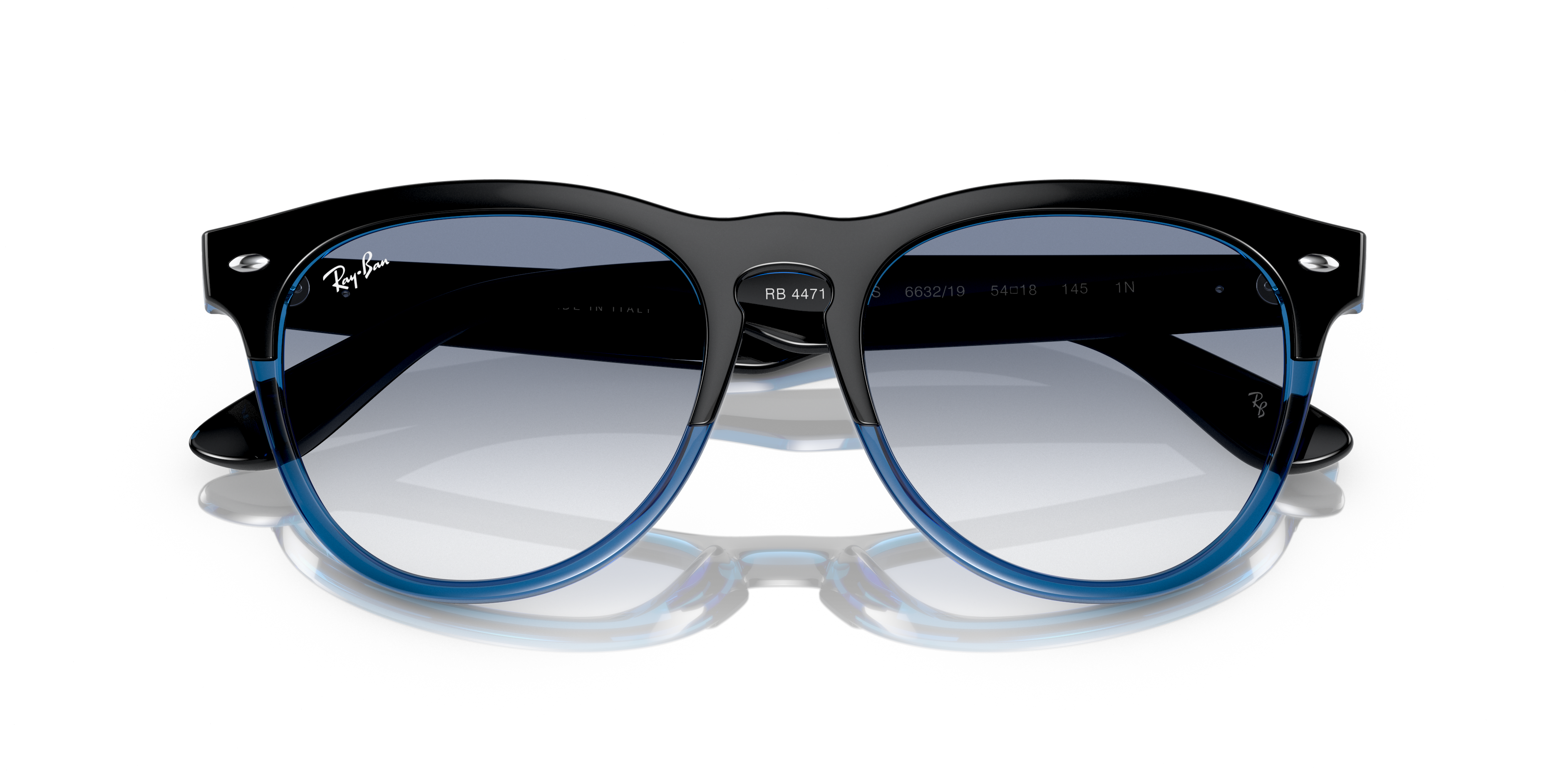 メガネ拭き無 Ray-Ban スクエア型サングラス ブラック/ブルー レイバン公式ストア】 Ray-Ban® IRIS サングラス | ブルー上に
