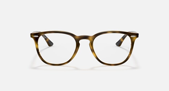 Ray-Ban Eyeglasses Unisex Rb7159 Optics Prescription - Transparent Fantasy Blu/gray Frame Clear Lenses 52-20 Polarized
