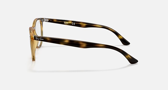 Ray-Ban Eyeglasses Unisex Rb7159 Optics Prescription - Transparent Fantasy Blu/gray Frame Clear Lenses 52-20 Polarized