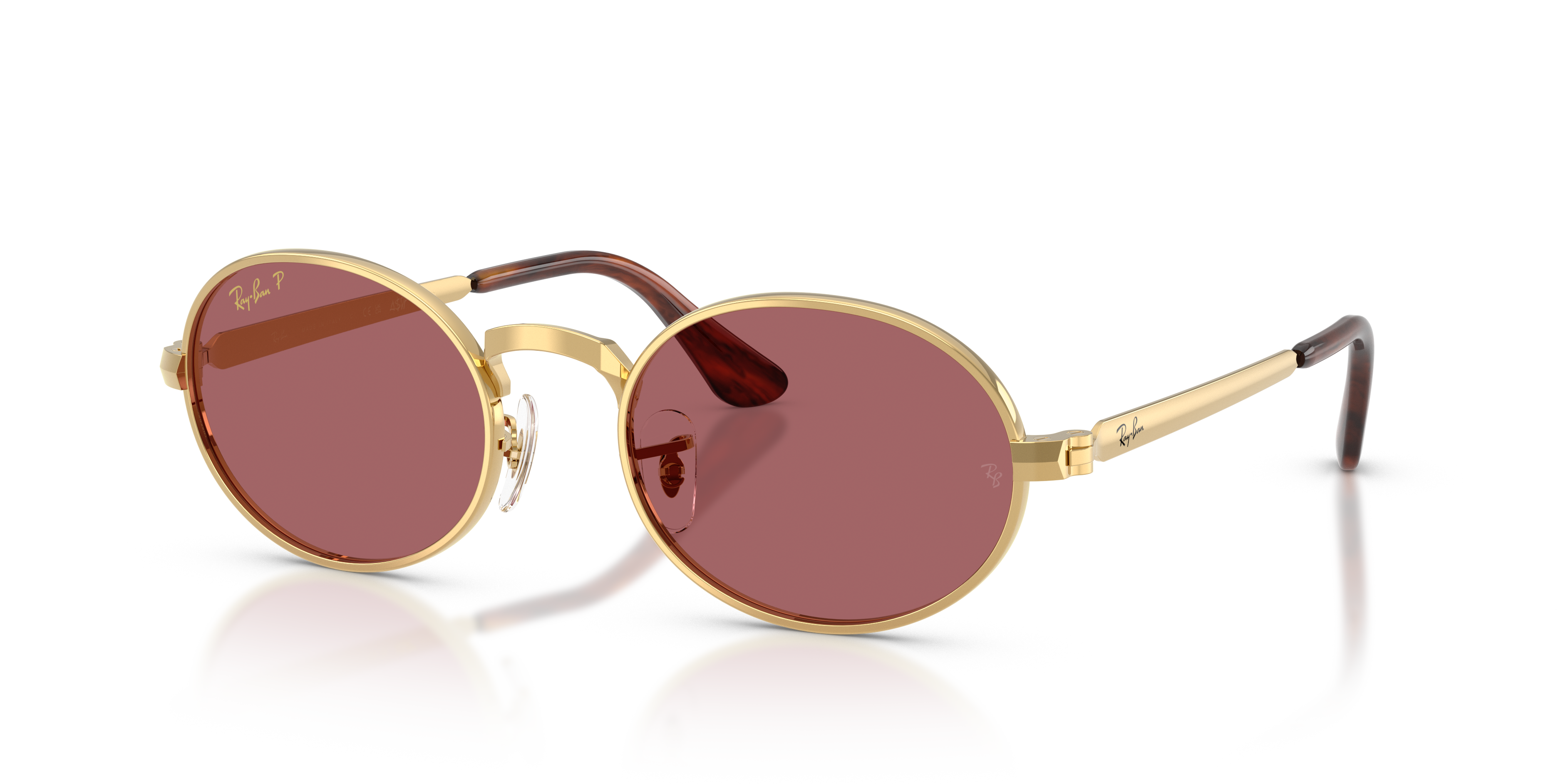 RB3931 BY A$AP ROCKY Polished Arista Gold Frame Purple Polarized Lenses 54-21
