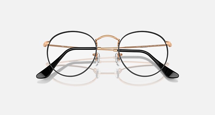 ROUND METAL OPTICS Eyeglasses with Black On Rose Gold Frame  display picture 1