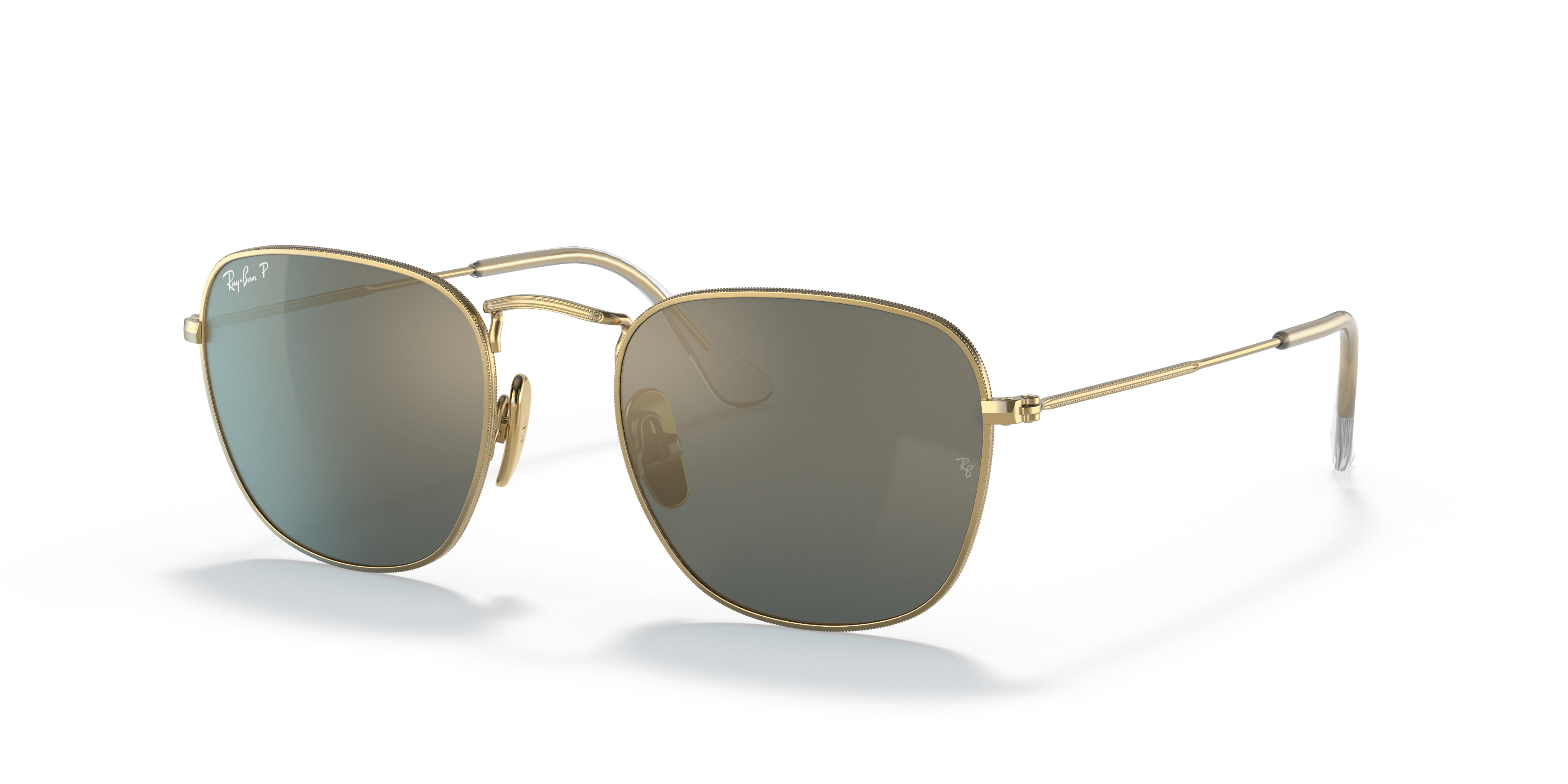 FRANK TITANIUM Polished Gold Frame Blue Lenses 51-20