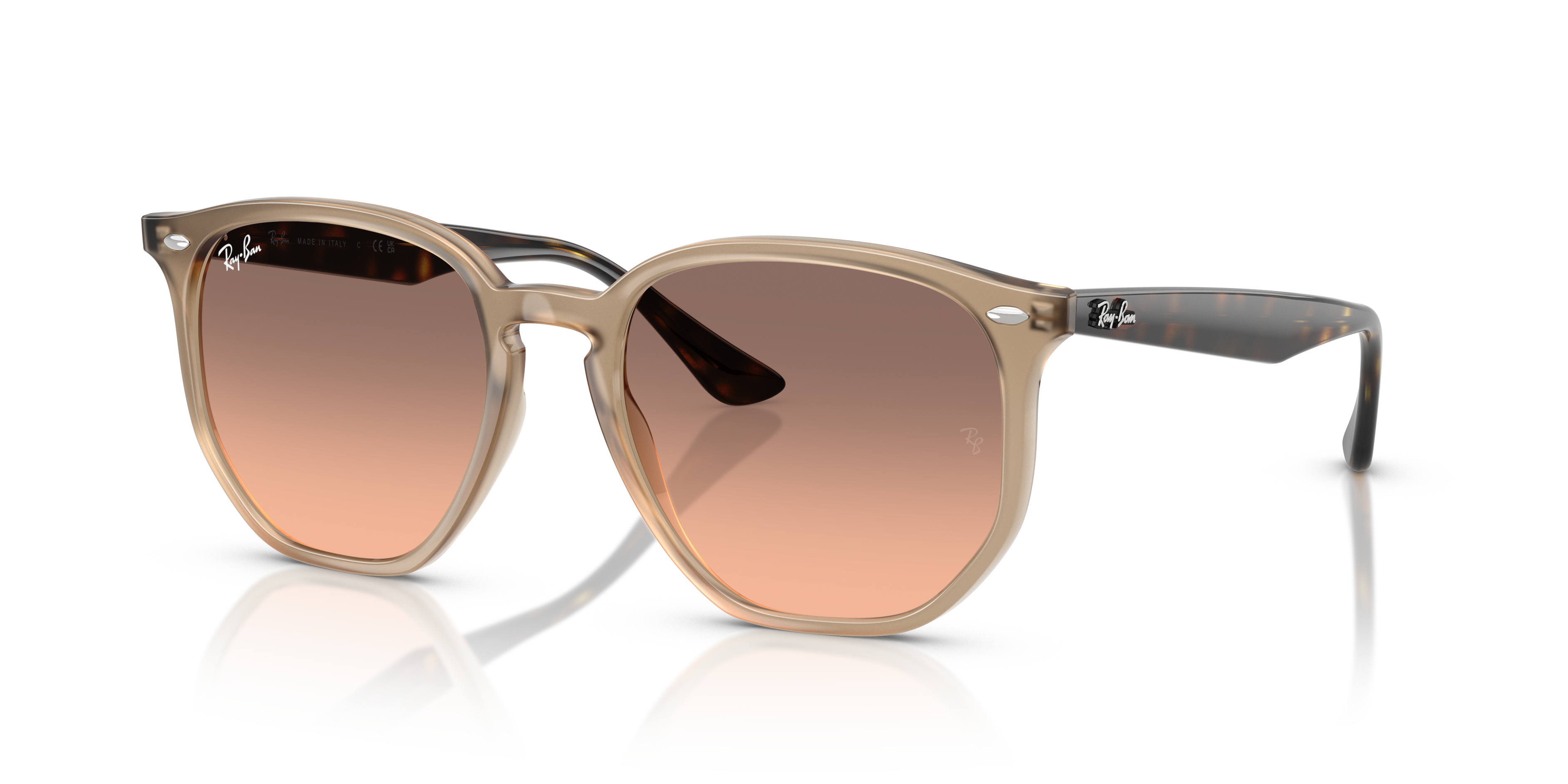 RB4306 Polished Turtledove Frame Pink Gradient Grey Lenses 54-19