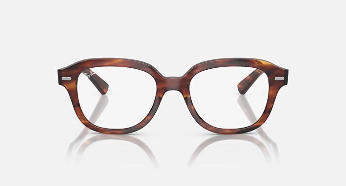 Ray-Ban Eyeglasses Unisex Erik Optics Prescription - Striped Havana Frame Clear Lenses 49-19 Polarized